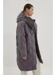 Фиолетовый пальто утепленное с утиным пухом