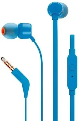 Синий наушники JBL T110BLK с микрофоном