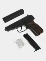 Пистолет страйкбольный ПМ, пистолет Макарова с глушителем Galaxy "G.29А", пружинный, 6 мм