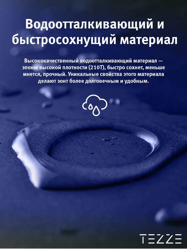 Синий зонт реверсивный