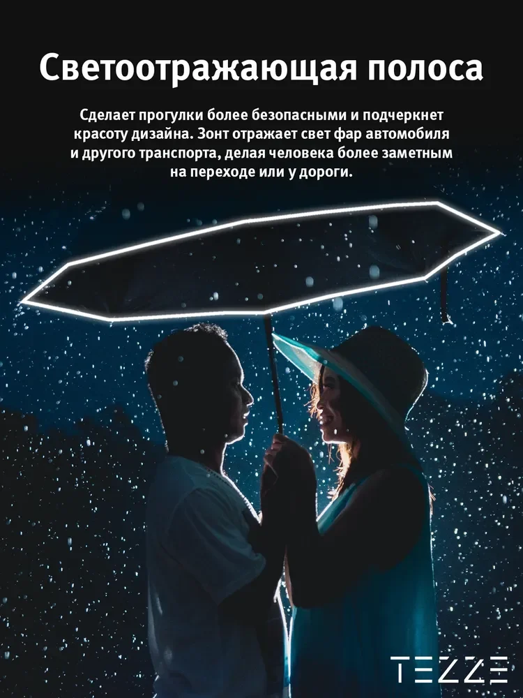 Синий зонт реверсивный