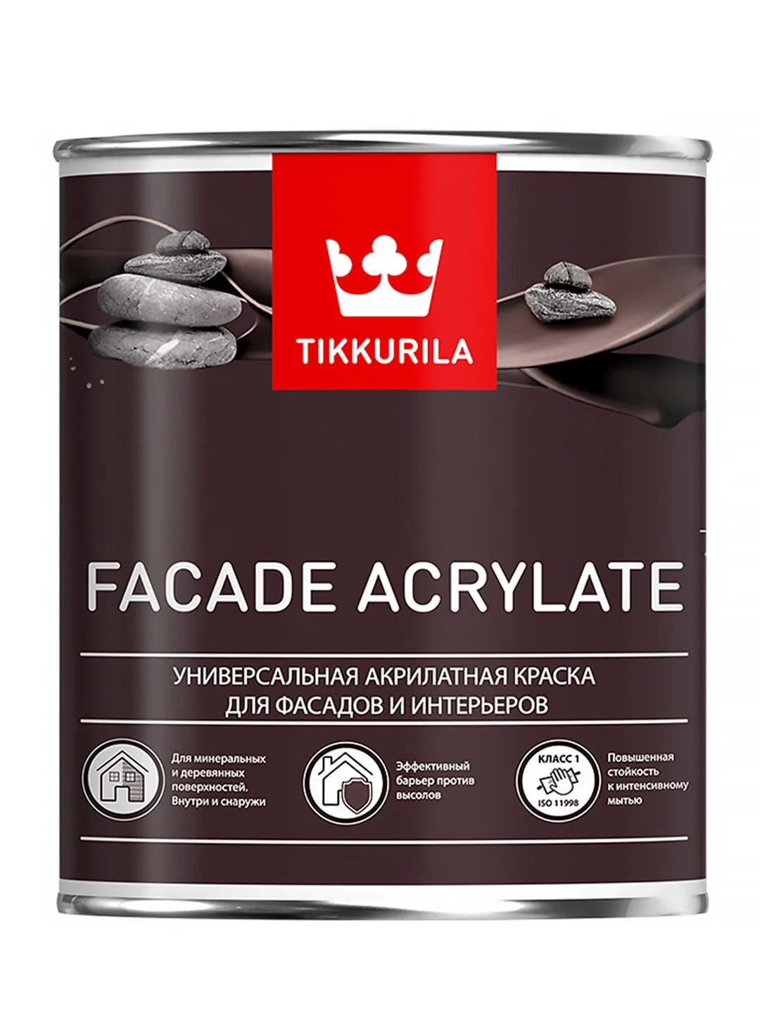 Краска фасадная Facade Acrylate (Фасад Акрилат) TIKKURILA 0,9л бесцветный (база С)