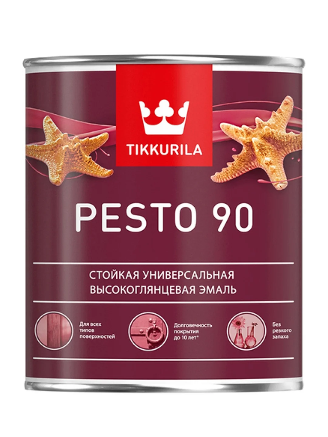 Эмаль высокоглянцевая Euro Pesto 90 (Песто 90) TIKKURILA 0,9 л бесцветная (база С)