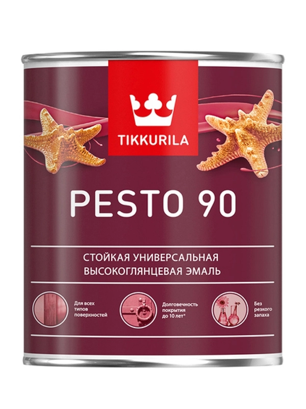 Эмаль высокоглянцевая Euro Pesto 90 (Песто 90) TIKKURILA 0,9 л бесцветная (база С)