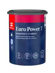 Краска моющаяся для стен и потолков Euro Power-7 (Евро-7) TIKKURILA 0,9л белый (база А)