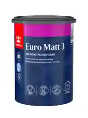 Краска интерьерная Euro Matt-3 (Евро-3) TIKKURILA 0,9л белый (база А)