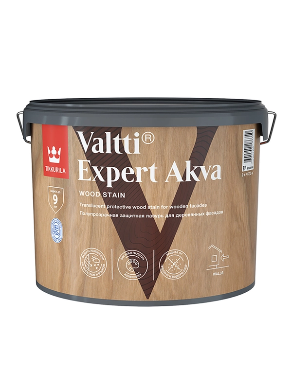 Декоративный антисептик Valtti Expert Akva (Валтти Эксперт Аква) TIKKURILA 9л тик
