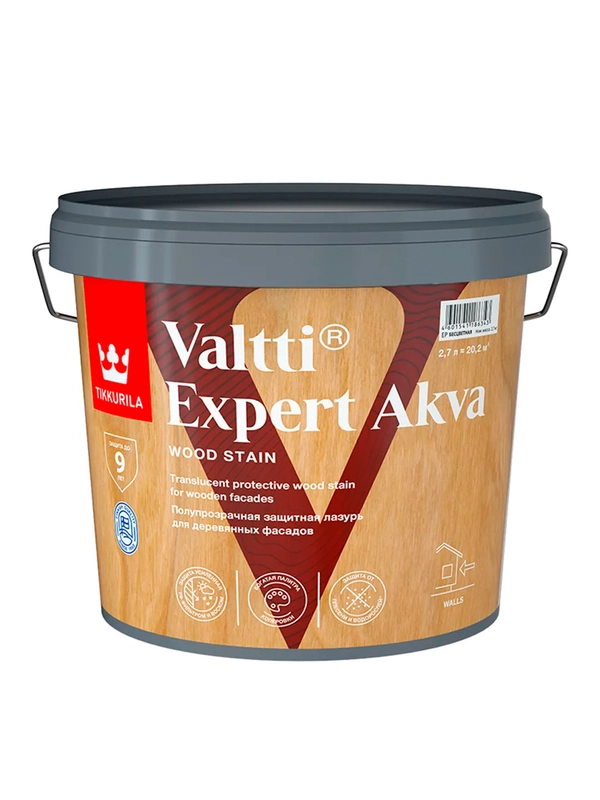 Декоративный антисептик Valtti Expert Akva (Валтти Эксперт Аква) TIKKURILA 2,7л тик