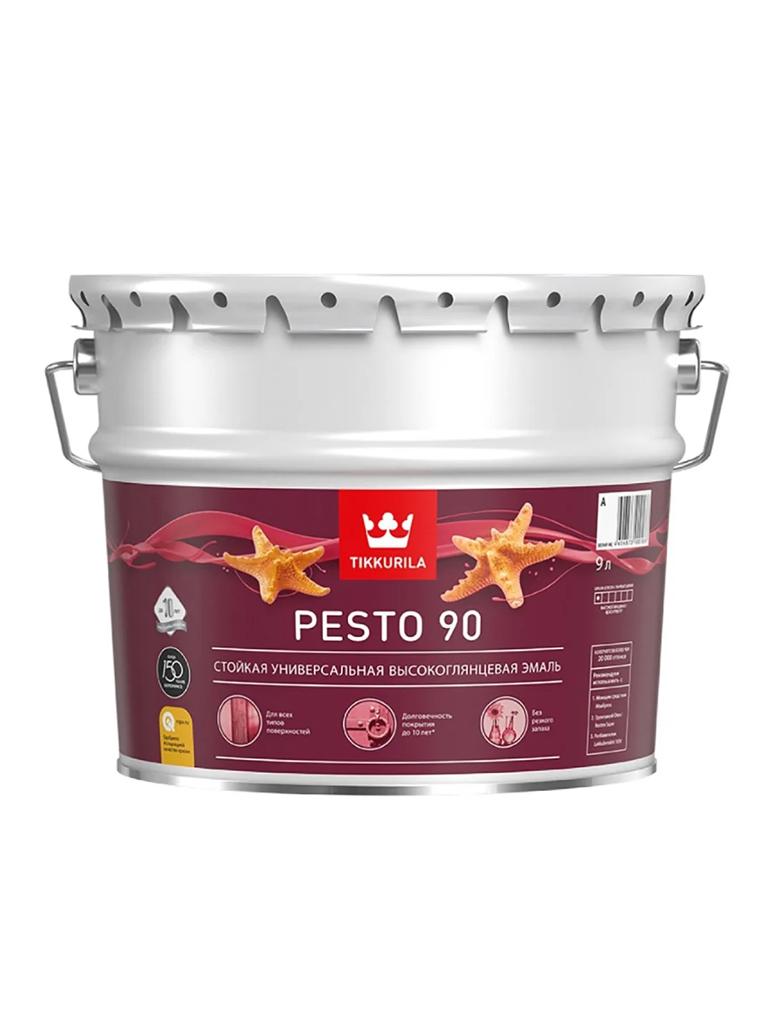 Эмаль высокоглянцевая Euro Pesto 90 (Песто 90) TIKKURILA 9 л бесцветная (база С)