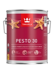 Эмаль алкидная стойкая полуматовая Pesto 30 (Песто 30) TIKKURILA 2,7 л бесцветная (база С)
