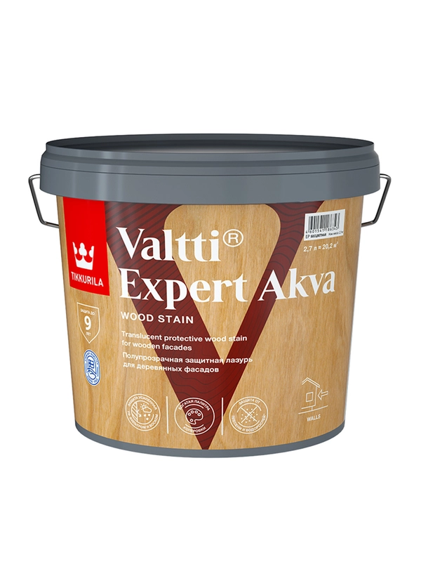 Декоративный антисептик Valtti Expert Akva (Валтти Эксперт Аква) TIKKURILA 2,7л палисадр