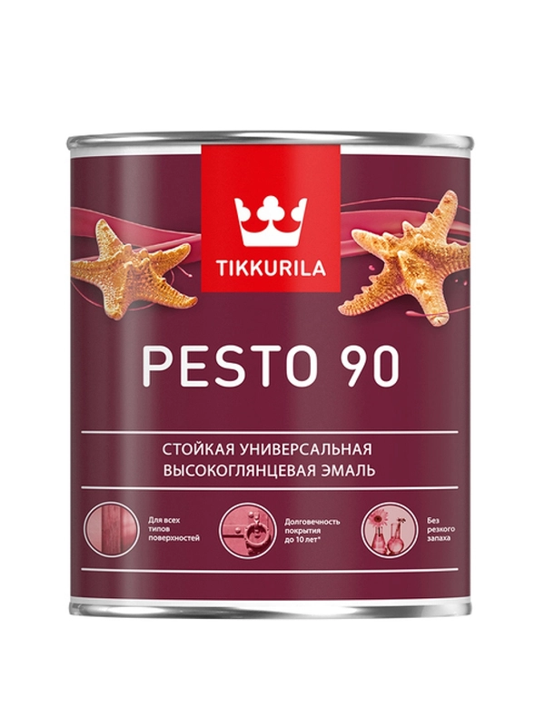 Эмаль высокоглянцевая Euro Pesto 90 (Песто 90) TIKKURILA 0,9 л белая (база А)