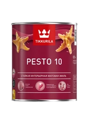 Эмаль алкидная стойкая матовая Pesto 10 (Песто 10) TIKKURILA 0,9 л белая (база А)