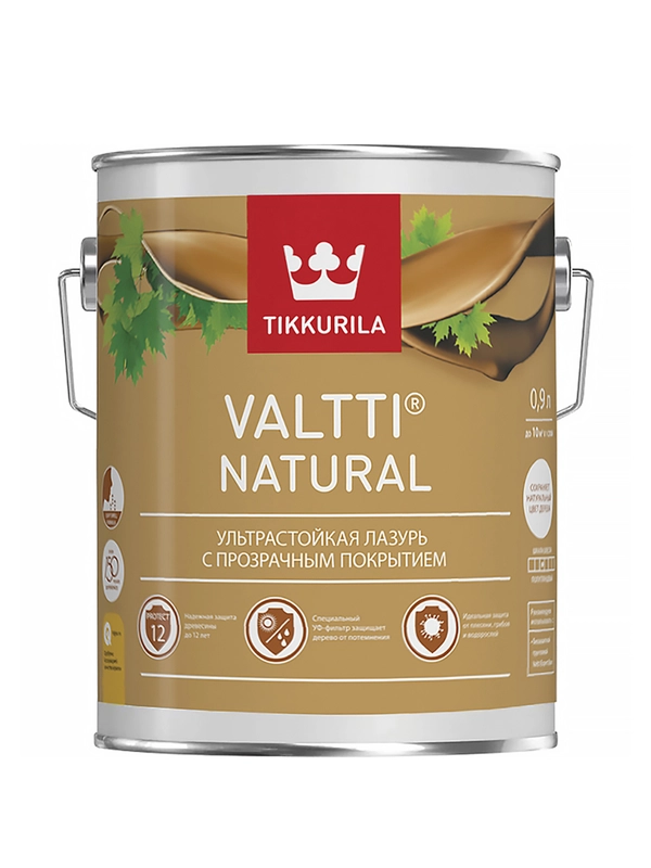 Ультрастойкая лазурь Valtti Natural (Валтти Нэйчурал) TIKKURILA 2,7л бесцветный