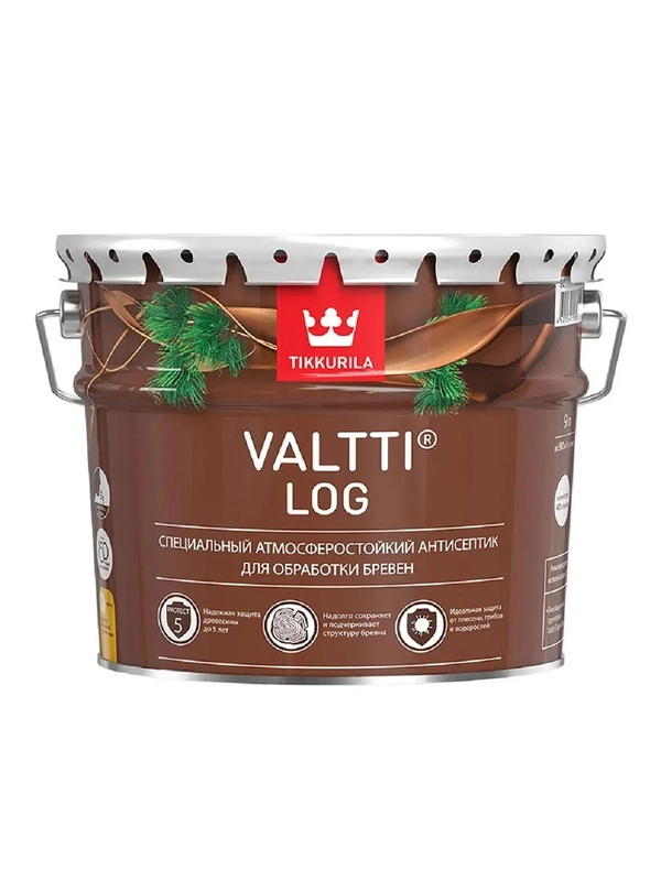Декоративный антисептик для дерева Valtti Log (Валтти Лог) TIKKURILA 9л палисандр