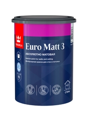 Краска интерьерная Euro Matt-3 (Евро-3) TIKKURILA 0,9л бесцветный (база С)