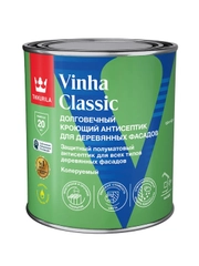 Антисептик для деревянных фасадов Tikkurila Vinha Classic, полуматовый, белый, 0,9 л