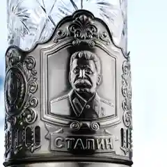 Подстаканник Кольчугинский мельхиор "Сталин" никелированный
