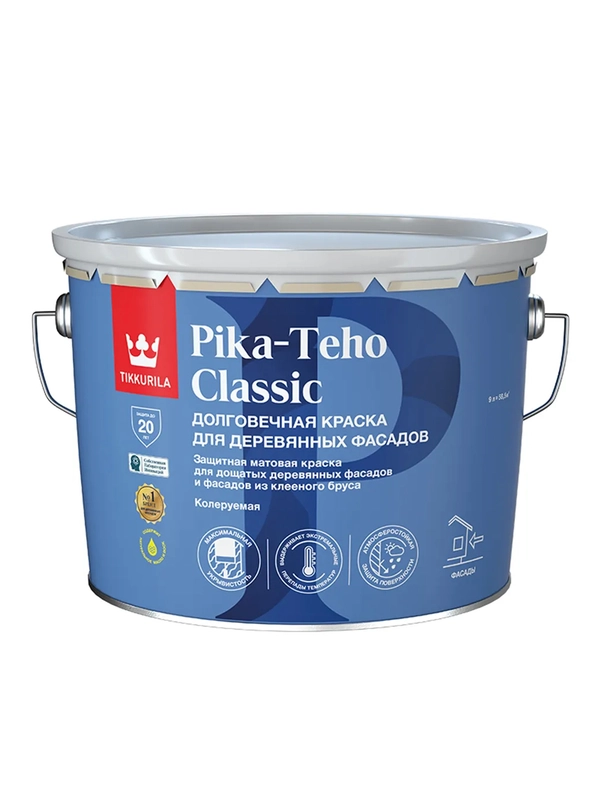 Краска для деревянных фасадов Tikkurila Pika-Teho Classic, матовая,  9 л
