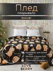Светло-оранжевый плед покрывало для кровати из велсофта