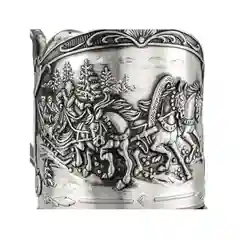 Подстаканник Кольчугинский мельхиор "Тройка" никелированный