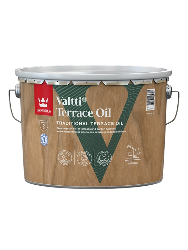 Масло для террас Valtti Terrace Oil (Валтти) TIKKURILA 9 л бесцветное (база ЕС)