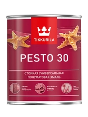 Эмаль алкидная стойкая полуматовая Pesto 30 (Песто 30) TIKKURILA 0,9 л белая (база А)