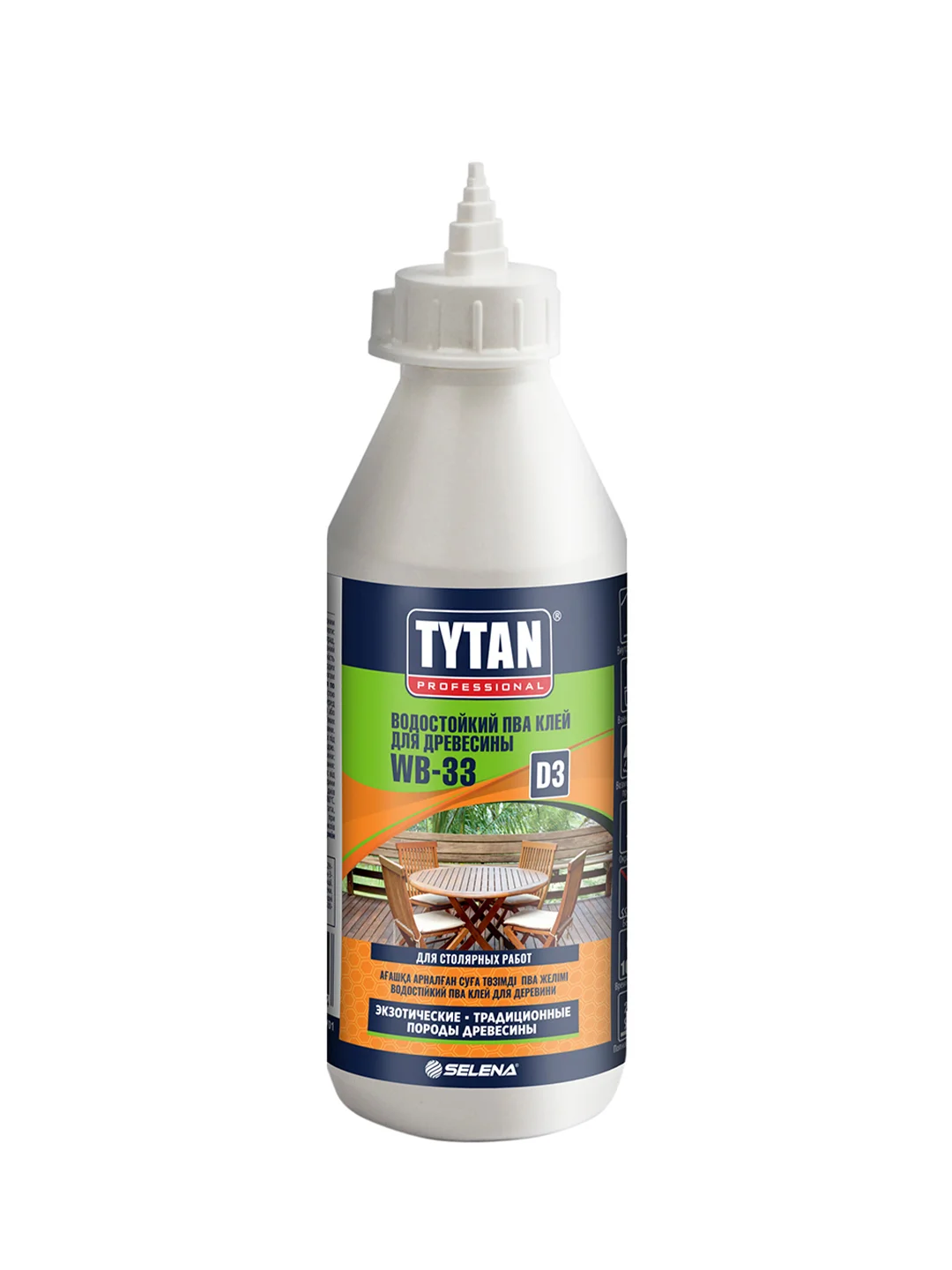 Клей ПВА D3 для древесины Tytan Professional WB-33, 175 мл