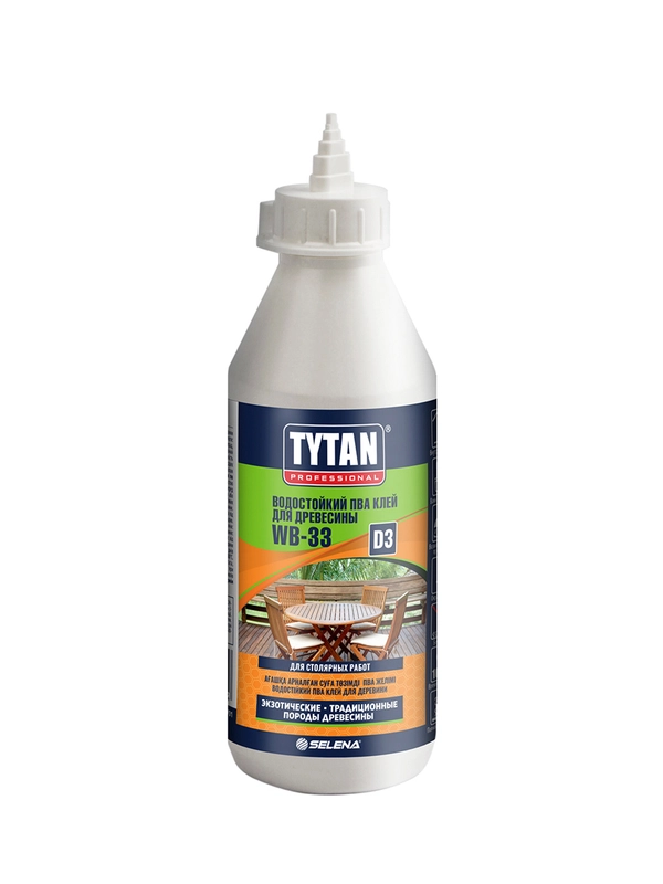 Клей ПВА D3 для древесины Tytan Professional WB-33, 175 мл