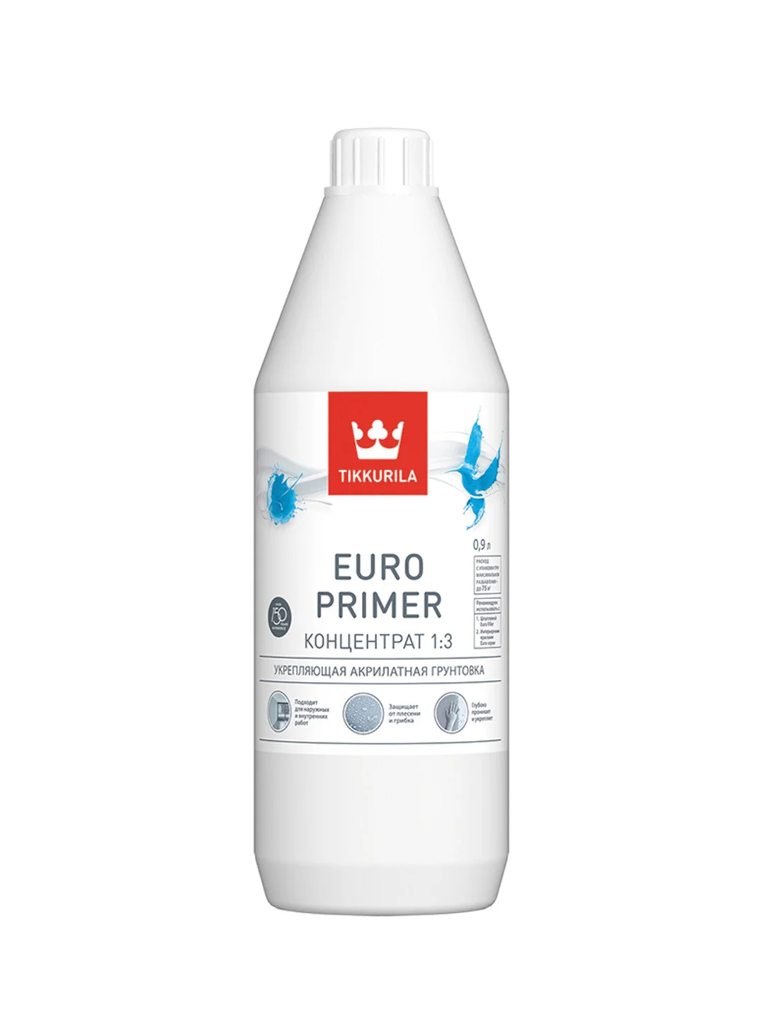 Грунтовка глубокого проникновения концентрат 1:3 Tikkurila Euro Primer, 0,9 л