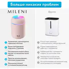 Розовый увлажнитель воздуха для дома, автомобиля, с подсветкой