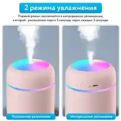 Розовый увлажнитель воздуха для дома, автомобиля, с подсветкой