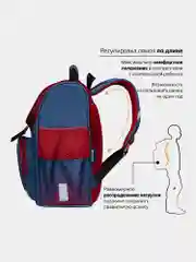 Рюкзак школьный Пифагор 1 отделение, 3 кармана, эргономичная спинка, Champion, 270685