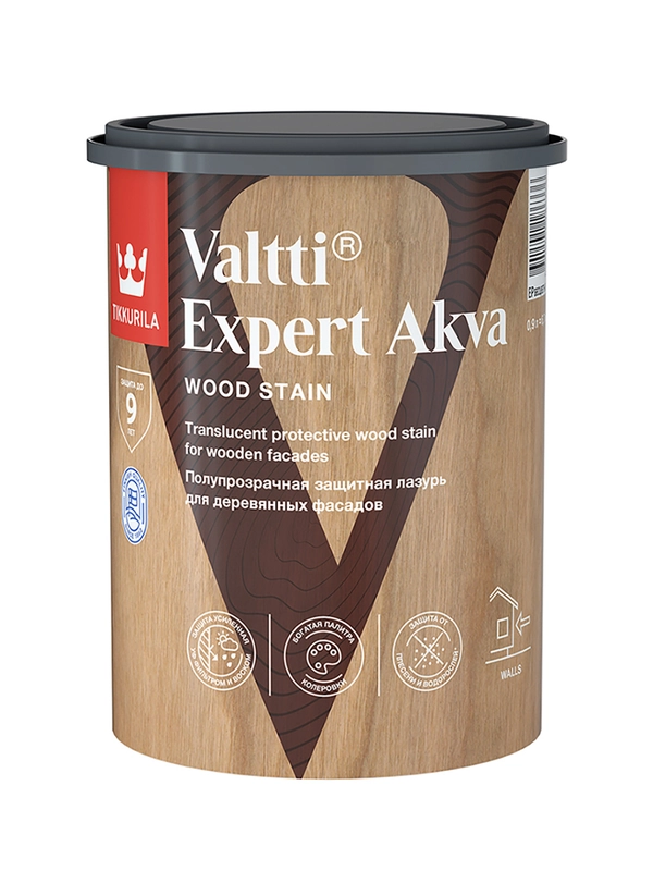 Декоративный антисептик Valtti Expert Akva TIKKURILA 0,9л дуб белёный