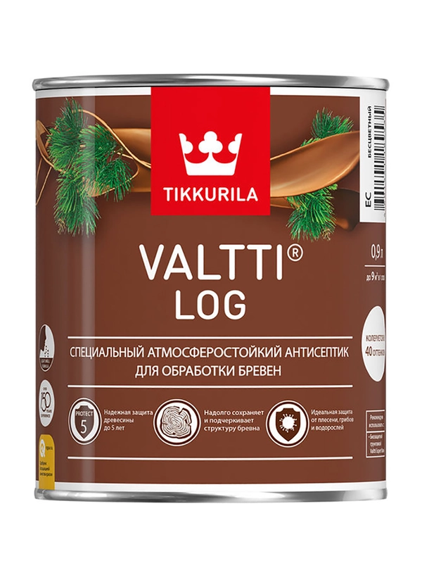 Декоративный антисептик для дерева Valtti Log (Валтти Лог) TIKKURILA 0,9л палисандр