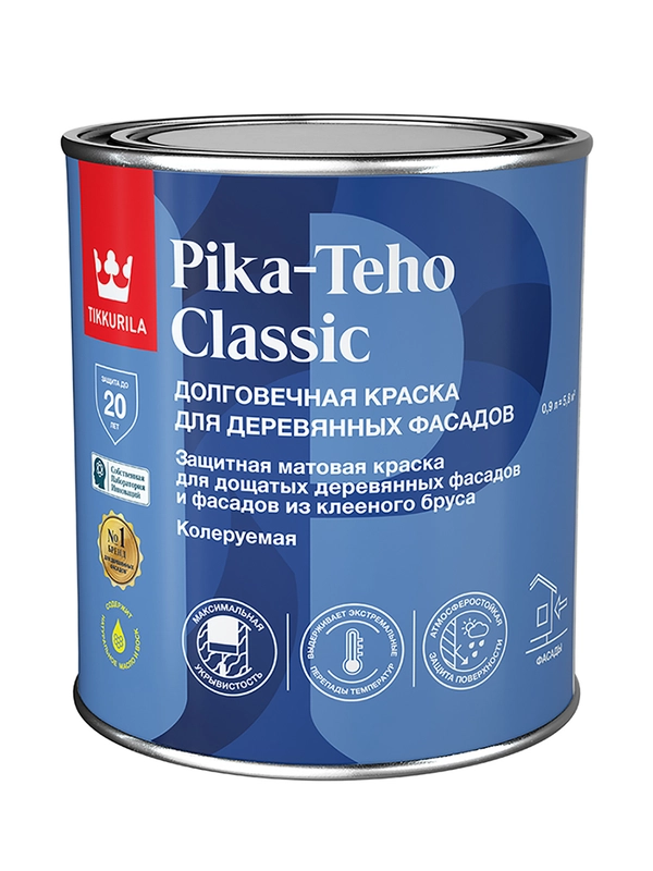 Краска для деревянных фасадов Tikkurila Pika-Teho Classic, матовая,  0,9 л