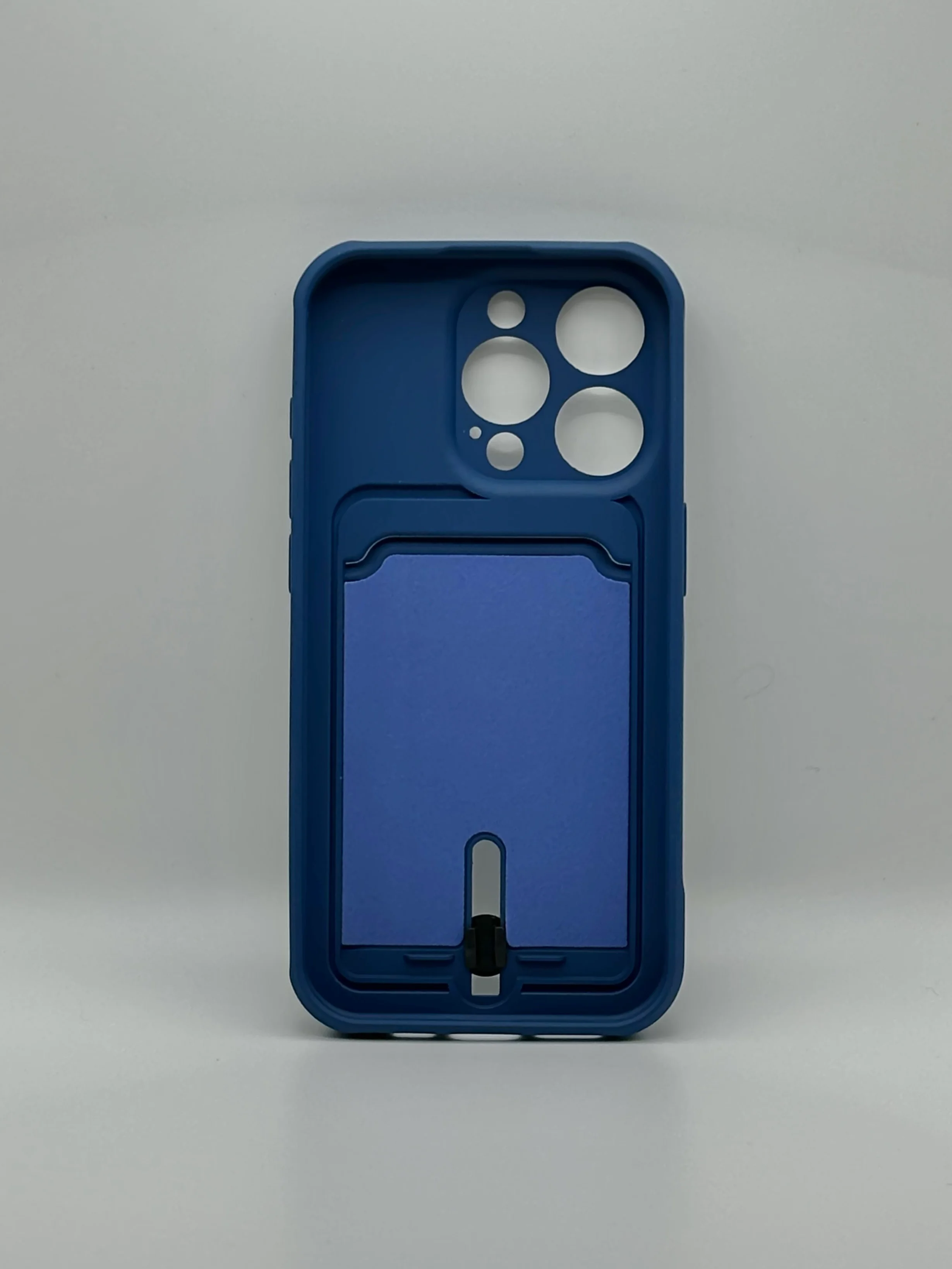 Синий чехол с гербом для iPhone 11, 12, 14 Pro,14 Pro Max,15 Pro, 15 Pro Max c карманом для карт