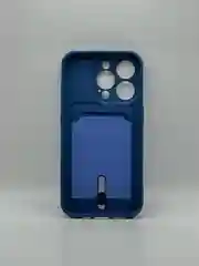 Синий чехол с гербом для iPhone 11, 12, 14 Pro,14 Pro Max,15 Pro, 15 Pro Max c карманом для карт