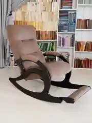 Коричневый кресло качалка взрослое с подножкой Glider, 2 цвета