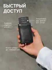 Серый металлик кошелек портмоне из натуральной кожи