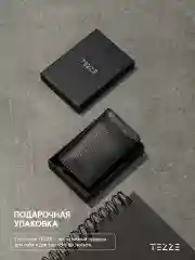 Серый металлик кошелек портмоне из натуральной кожи