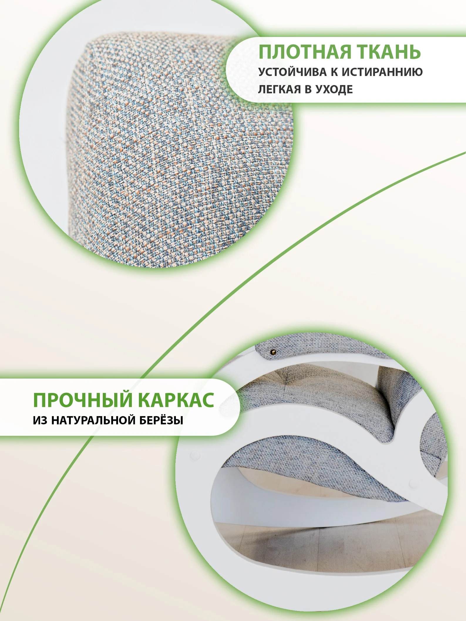 Серый кресло качалка взрослое с подножкой Glider, 2 цвета