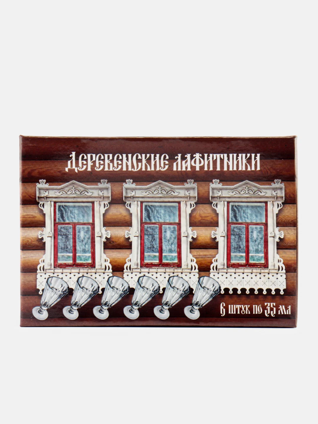 Подарочный набор рюмок-лафитников "ЛАФИТЕК" 35 мл "Деревенские", 6 шт