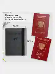 Обложка на паспорт женская/мужская кожаная, чехол на паспорт, Brauberg 238203
