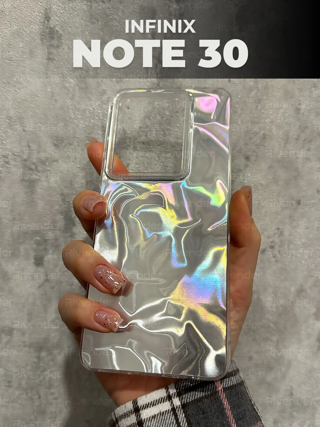 Серый металлик чехол для Infinix NOTE 30 (Инфиникс Ноут 30), переливающийся, с градиентом