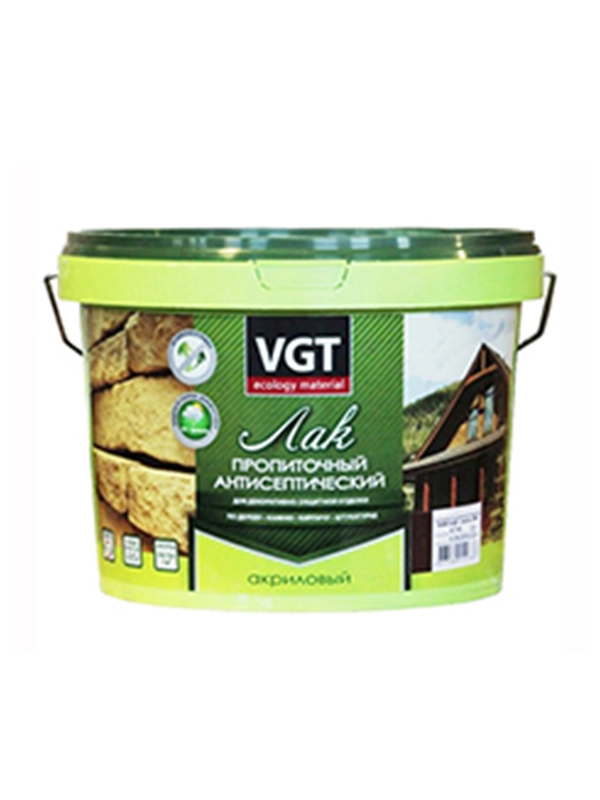 Лак пропиточный с антисептиком для дерева и камня VGT, акриловый, 9 кг, дуб