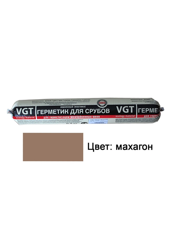 Акриловый герметик для срубов VGT, 0,9 кг, махагон