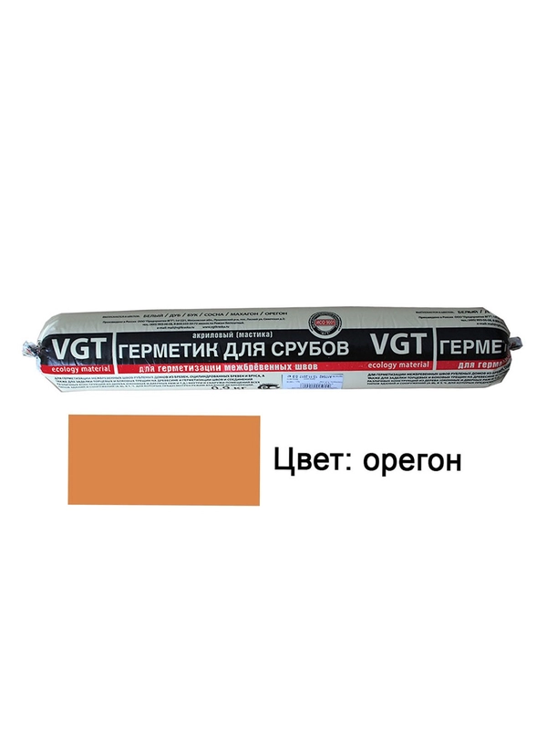 Акриловый герметик для срубов VGT, 0,9 кг, орегон