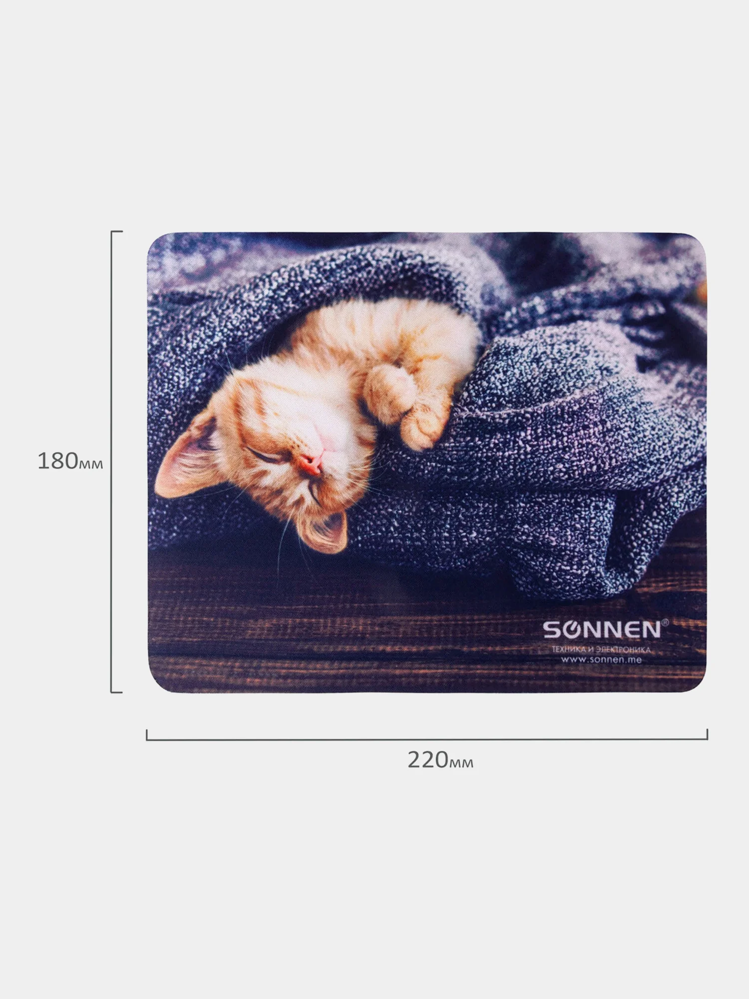 Коврик компьютерный игровой для мыши, компьютера Sonnen Kitten, 220х180х3 мм, 513313