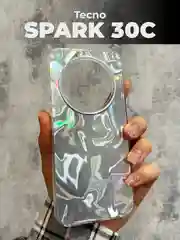 Серый металлик чехол для Tecno Spark 30C (Техно Спарк 30С), переливающийся, с градиентом